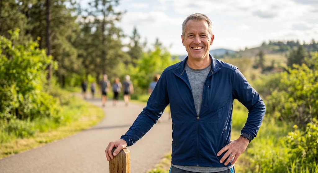 Active man in his 50s outdoors